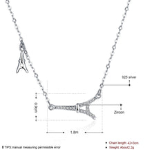 Ann & Snow Lovely Sparkling Cubic Zirconia Eiffel Tower Necklace 925 Sterli
