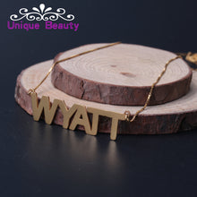 Wholesale Block Name Necklace Box Chain Custom Handmade Personalized Capita