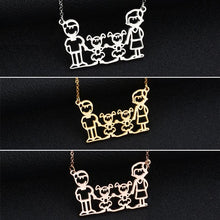 OBSEDE Fashion Stainless Steel Pendant Necklace Mama Daddy Family Necklace