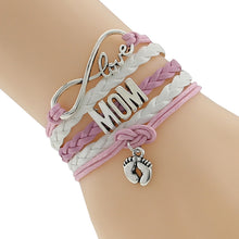 Mother's Day Best Gift Love Mom Heart Charm Bracelets for Women Wrap Leathe