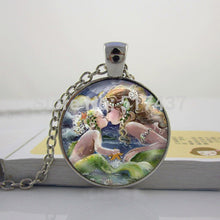 HZ  A289 Glass Jewelry Mermaid Kissing Baby Art Print Pendant Charm Gifts f