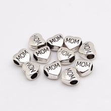 Antique Zinc Alloy Hearts Letter Mom Charms Beads For Pandora Diy Metal Bea