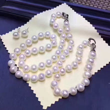 Sinya high luster Round Freshwater Pearls Strand Necklace Bracelet Earring