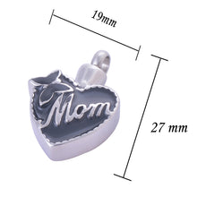 "Mom in Heart" Cremation Urn Necklace Ashes Urn Pendant Mother's Day Gift J