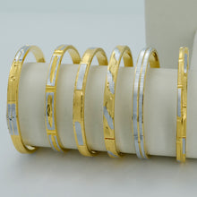 Anniyo One Piece,Diameter 6.1cm,Can Open,Two Tone Bangle Women Jewelry Arab