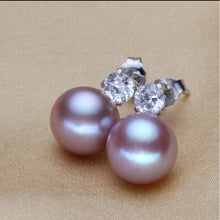 RUNZHUQIYUAN 2017 100% natural freshwater pearl stud earrings 925 sterling