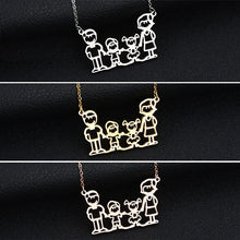 OBSEDE Fashion Stainless Steel Pendant Necklace Mama Daddy Family Necklace