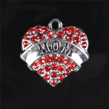 Multi Color New Arrival Love Heart MOM Crystal Charms Pendant For DIY Neckl