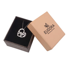 Eudora 925 Sterling Silver Zirconia Sweet Heart MOM Necklaces&Pendants Chai