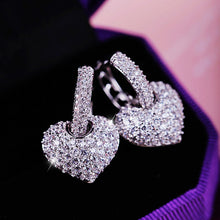 Fashion Heart Earring 2016 New Full Austria Crystal CZ Crystal Lover Stud E