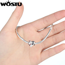 100% 925 Sterling Solid Silver Mom Heart Charm Beads Fit Original Pandora B