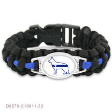 (10 PCS/lot) BLUE Black Thin Blue Line K9 Canine Dog Patrol Dog Paracord Su