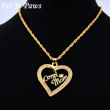 Drop Shipping Corgi Mom Crystal Zircon Heart Pendant Maxi Necklace Boho Dog
