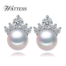 WATTENS Freshwater Natural Pearl earrings genuine charm Pearl jewelry , 201