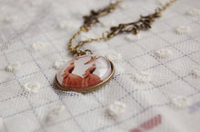 Fashion Two Lady Deers Necklace Mom Child Necklace Bronze Oliver Leaf Long