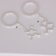 2016 DNA key chain DNA Base Pair Molecule Keychains in Silver for women fre