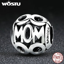 Hot Sale Real 925 Sterling Silver MOM Charm Beads Fit Original Pandora Brac