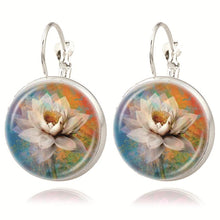 Silver Classic Lotus Mandala Jewelry Earring Nail Henna Om Symbol Zen Buddh
