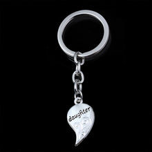 2PC Mom Daughter Heart shaped Charm Pendant Keychain Keyring Mother's Day G