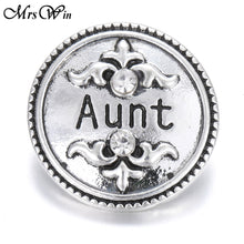 10pcs/lot Family Snap Jewelry NANA Grandma MOM Aunt Sister 18MM Metal Snap