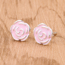 GAGAFEEL 925 Sterling Silver Stud Pending Pink Flower Pending Earrings For
