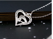 Bijouterie Silver Hand for Mom and Baby Heart Pendants Pingente Necklaces &
