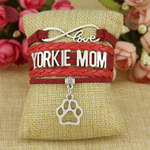 New hot Infinity Love YORKIE MOM bracelet pet charms custom made wrap brace