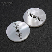10PCS White Shell Connector Flat Round mom natural Mother Day Jewelry 1/1 l