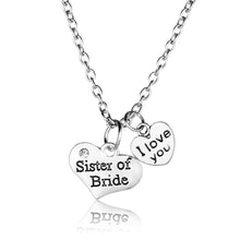 Crystal Heart necklace I Love You Pendant Necklace Family Wedding Party Mom