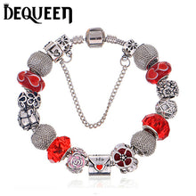 Dequeen Fashion Jewelry Purple/Black/Red Glass Beads Bracelet Heart Best Mo