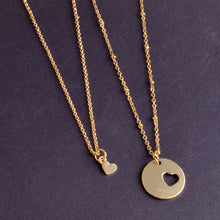 2pcs/set  Silver And Gold Mom Daughter Heart shape Alloy Necklace Set Mothe