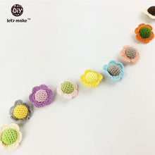 Let's Make baby teething crochet flowers wooden beads mom jewelry shower gi