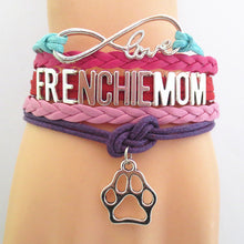 Infinity  Love FRENCHIE MOM paw pets dog Bracelet  Customized  Wristband fr
