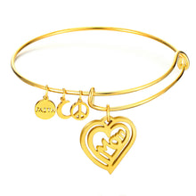 LUXUSTEEL Fashion  Heart Women Girls Jewelry Stainless Steel  Bangle Bracel