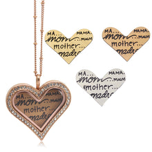 10 pcs/lot 316L Stainless Steel "ma mother mom..." Large Heart Plate for La
