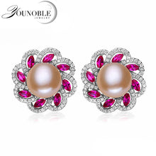 Freshwater pearl earrings 925 silver women,fashion natural Pearl Earrings w