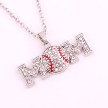 Sporty Rhinestone Baseball Mom Necklace Gift for Her / Gift Under Ten Clear