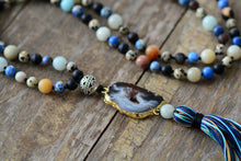 Luxury Drusy Necklace Natural Mixed Stones Gilded Druzy Colorful Tassel Nec