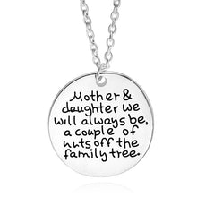 mother daughter jewelry letter round pendant necklace charm for women Love