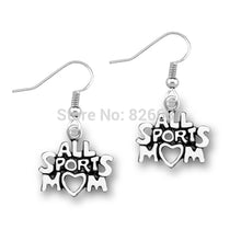 Skyrim Zinc Alloy all sports mom message text earrings Fashion Silver Color