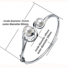 silver bangles in 925 sterling silver with genuine pearl ,sterling silver b