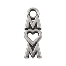 HAEQIS Antique Silver Color Alloy Letter MOM Charms Mother's Day Heart Char