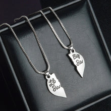3pcs/set Lettering "Little Sis MOM Big Sis" Love Heart Pendant Necklace Sim