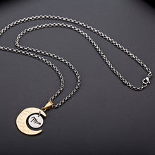Abaicer Mother's Day Necklace Moon Heart Mom Mother Pendant Statement For W
