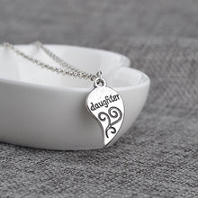 2 Parts Mother Daughter Family Pendant Necklace Flower Plated Broken Heart