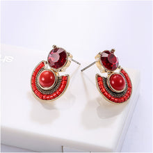 Shineland Newest Brincos Fashion Jewelry Stud Earrings For Women Resin Ston