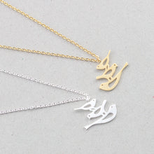 Cute Mom Baby Sparrow Bird Necklace for Women Stainless Steel Gold Silver S