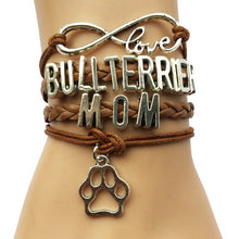 Drop Shipping Bull Terrier Mom Dog Breed Animal Paw Print Puppy Charm Brace