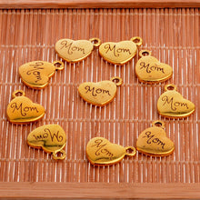 10PC Heart Tone Love Mom Mommy Mother Mama Mum Charms Pendants Bracelet Nec