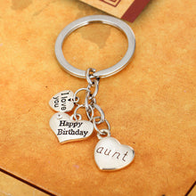 Love Heart Mom Dad Aunt Grandma Sister Keyring Happy Birthday Gifts Family
